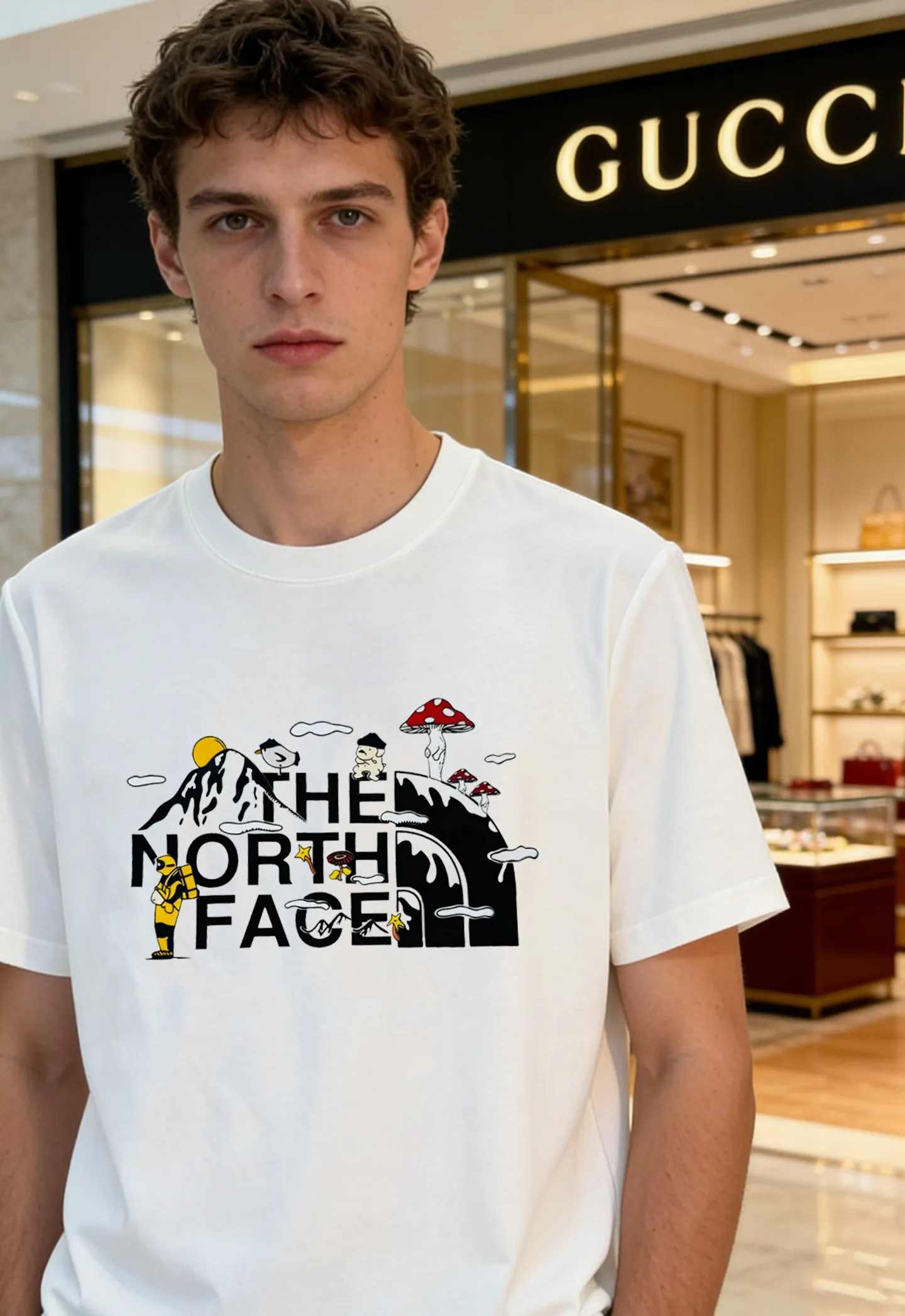 。 ⚜️The North Facex Gucci T 🆕The North Face Gucci T ，190g . . Breathable. ， ， 。Classic Logo+Gucci ， ， ! ， ， . ！ ：Black.Bright Red. .White.Sizes：M-3XL（S 4XL ） ❗️175/145 XL